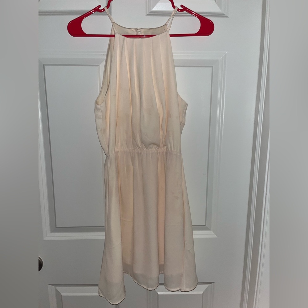 FOREVER 21 Cream Open Back Chiffon Dress  sz S